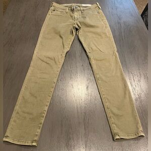 AG Adriano Goldschmied Anthropologie Cropped Pants in Olive